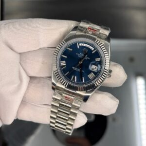 ROLEX Day-Date silver mavi