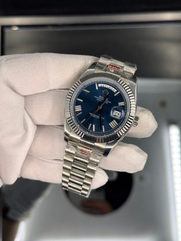 ROLEX Day-Date silver mavi